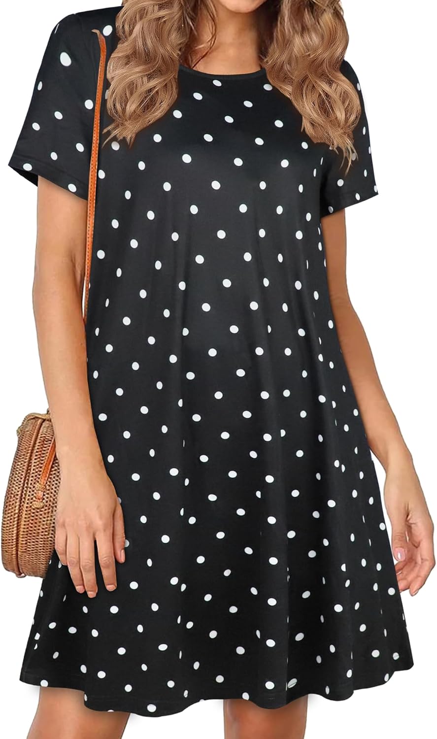 Womens Summer Dresses Beach Casual Loose Tshirt Floral Short Sleeve Flowy Pockets Sundresses